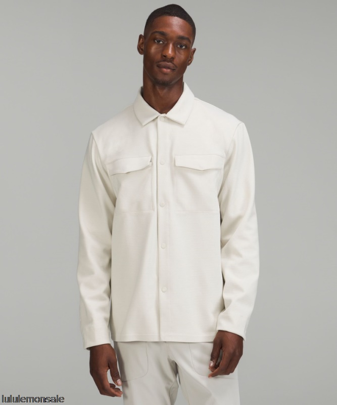 Lululemon Verkauf DELULU627 | Gridliner Fleece Overshirt Natur Elfenbein Meliert